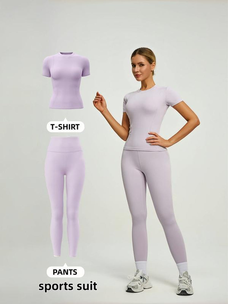 Women’s High-Waist Yoga Set | Stylish Fitness Top & Leggings