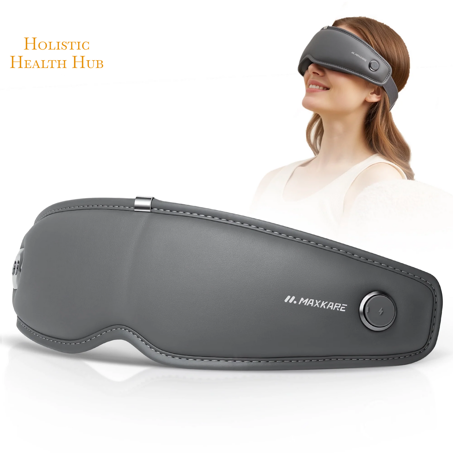 Revitalize Your Eyes with the Maxkare Rechargeable Eye Massager - Experience Heat, Vibration & Air Pressure Relief for Eye Strain, Dry Eyes & Headaches in a Portable Shiatsu Design