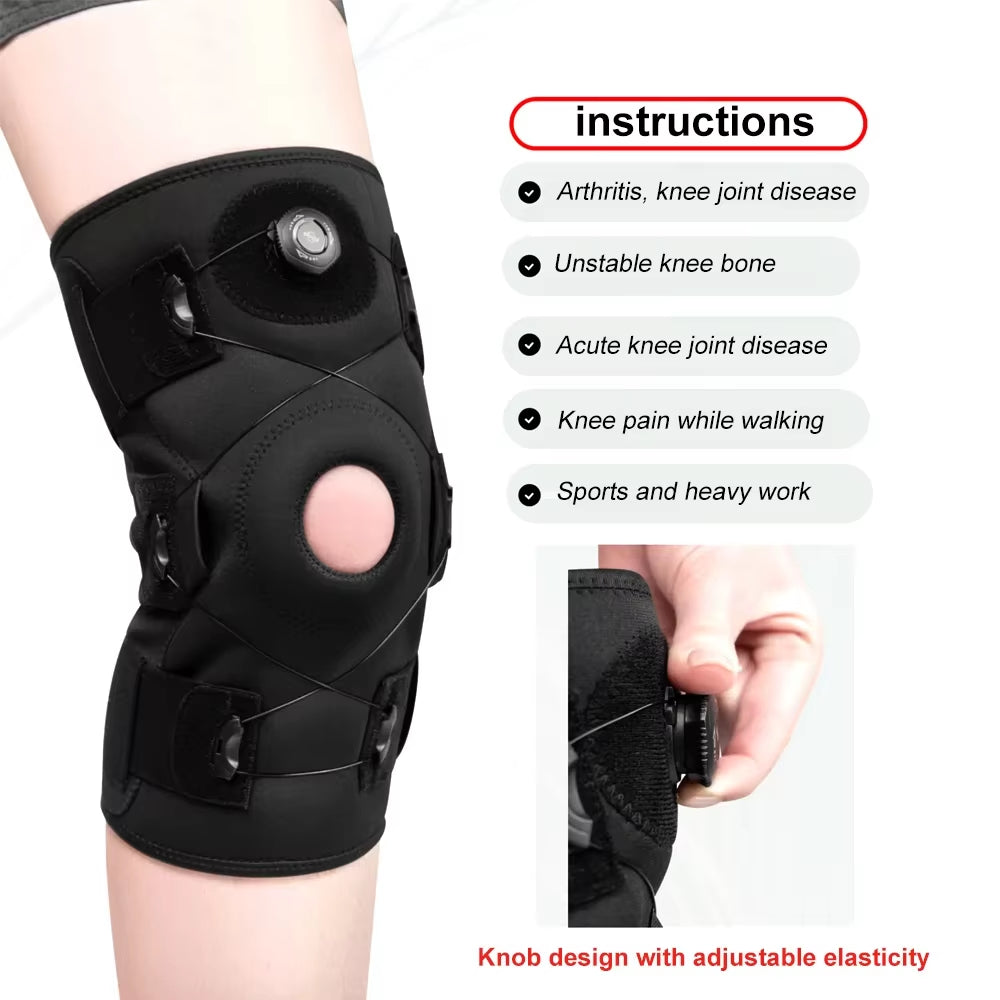 Ultimate Knee Brace for Men and Women - Adjustable Hinged Support with Side Stabilizers for Arthritis Relief and Injury Recovery