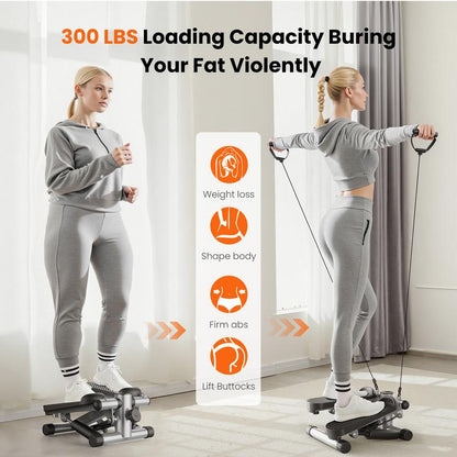 Compact Home Stepper with Resistance Bands - Perfect for Seniors & Cardio Workouts!