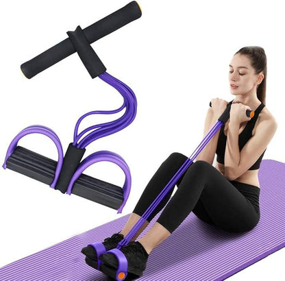 Multifunction Rope, 6-Tube Elastic Yoga Pedal Puller Resistance Band, Natural Latex Rope Fitness Equipment, for Abdomen/Waist/Arm/Leg Stretching Slimming Training