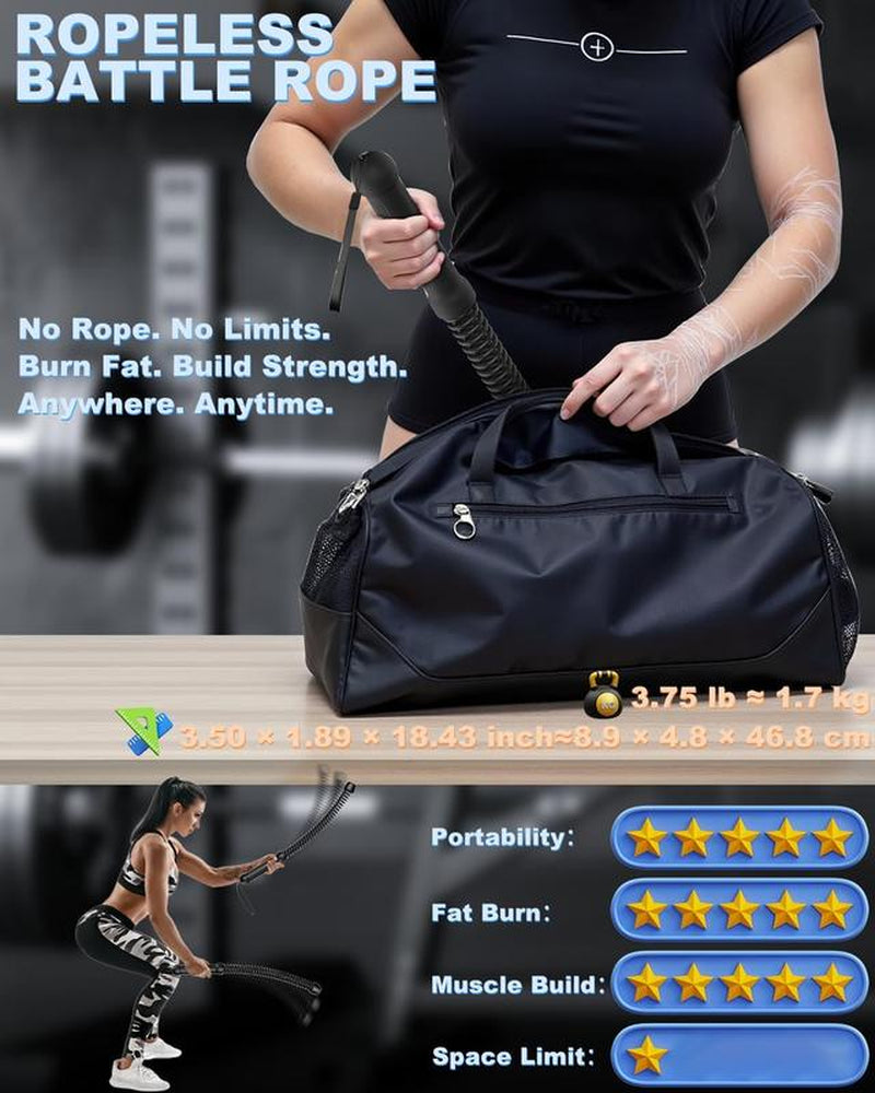 Upgrade Your Workout: 2PCS Weighted Cordless Battle Ropes - 