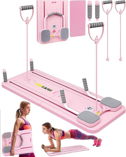 Foldable Ab Exercise Board for Home Pilates, Core & Waist Training (Pink)