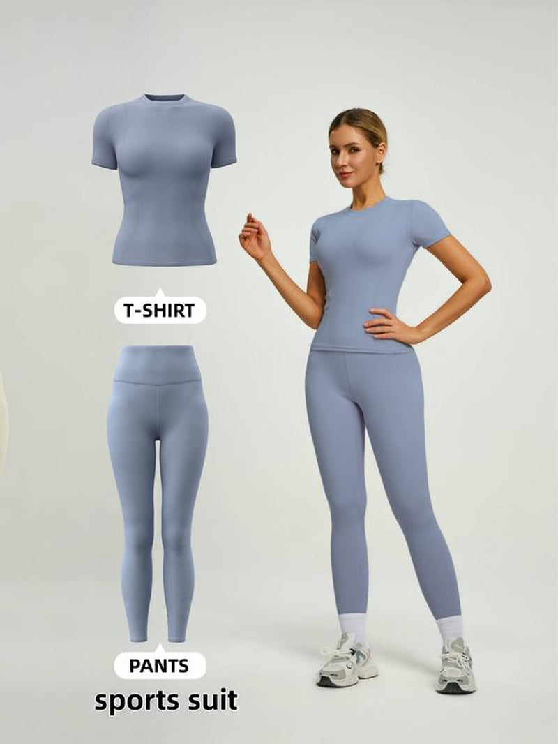 Women’s High-Waist Yoga Set | Stylish Fitness Top & Leggings