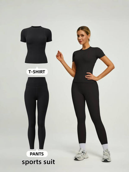 Women’s High-Waist Yoga Set | Stylish Fitness Top & Leggings