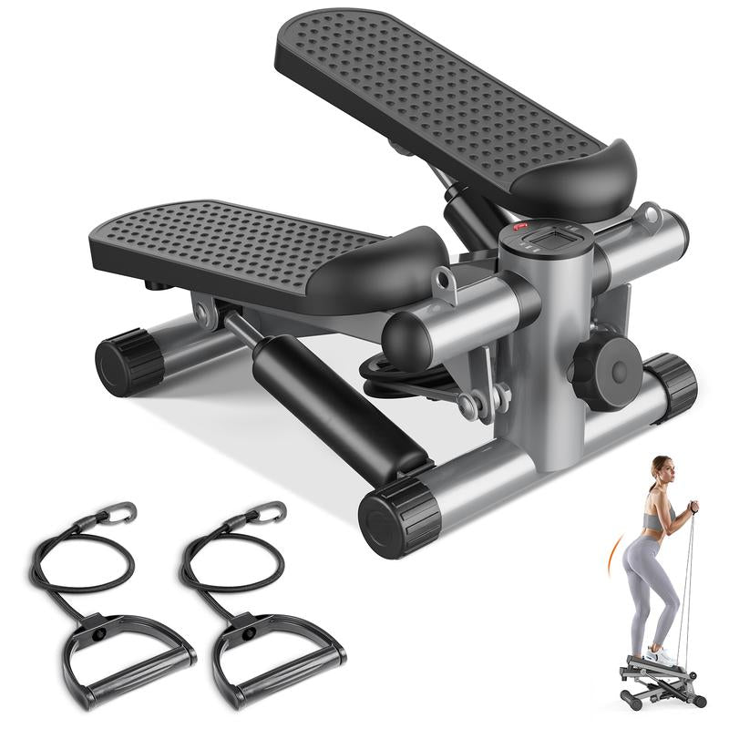 Compact Home Stepper with Resistance Bands - Perfect for Seniors & Cardio Workouts!