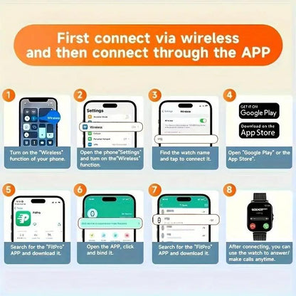 Revolutionary 1.83” Smartwatch for Health Tracking, Calls & Messages - Compatible with iPhone & Android