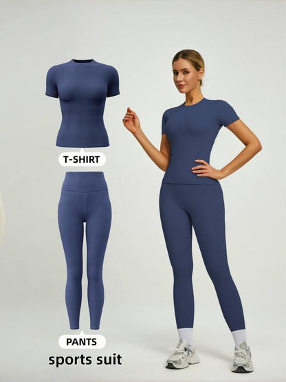 Women’s High-Waist Yoga Set | Stylish Fitness Top & Leggings