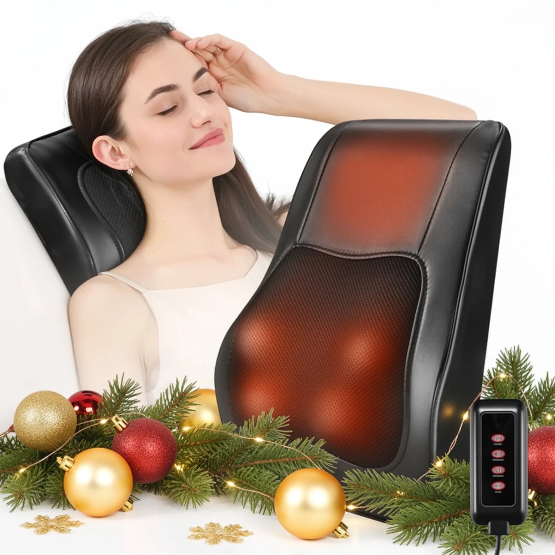 Heated Back & Neck Massager | 3D Kneading Pillow for Muscle Pain Relief