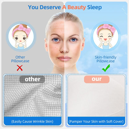 Cervical Neck Pillow for Ultimate Neck Pain Relief - Adjustable Memory Foam Pillow for Cozy Sleep and Shoulder Support - Perfect for All Sleep Positions - White - Adult Size