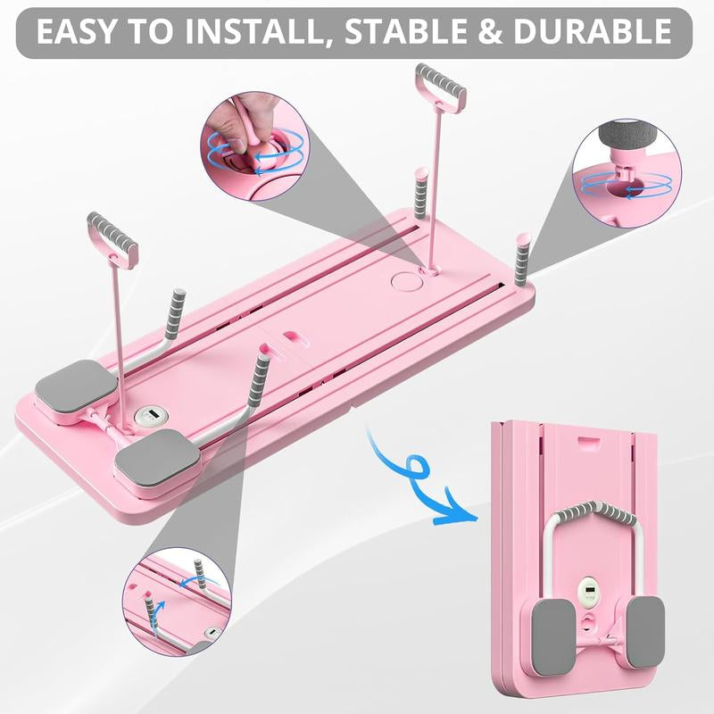 Foldable Ab Exercise Board for Home Pilates, Core & Waist Training (Pink)