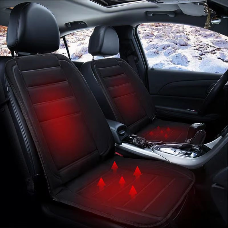Winter Car Seat Cover Electric Heating Seat Cushion 12V Car Seat Warmer Front Seat Protector Pad Winter Travel Seat Cushion