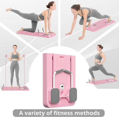 Foldable Ab Exercise Board for Home Pilates, Core & Waist Training (Pink)