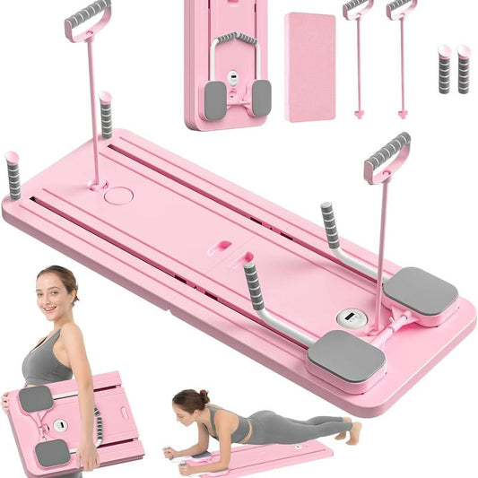 Foldable Ab Exercise Board for Home Pilates, Core & Waist Training (Pink)