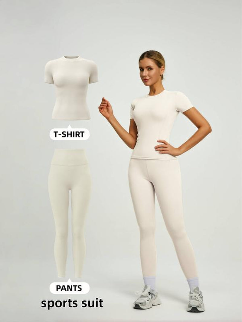 Women’s High-Waist Yoga Set | Stylish Fitness Top & Leggings