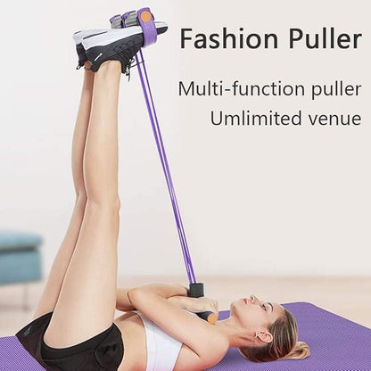 Multifunction Rope, 6-Tube Elastic Yoga Pedal Puller Resistance Band, Natural Latex Rope Fitness Equipment, for Abdomen/Waist/Arm/Leg Stretching Slimming Training