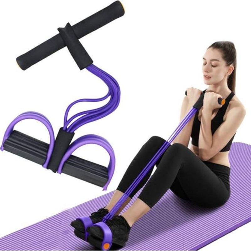 Multifunction Rope, 6-Tube Elastic Yoga Pedal Puller Resistance Band, Natural Latex Rope Fitness Equipment, for Abdomen/Waist/Arm/Leg Stretching Slimming Training