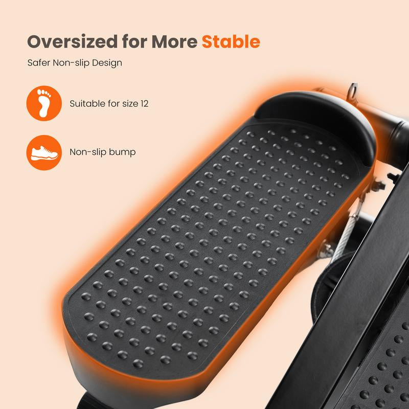 Compact Home Stepper with Resistance Bands - Perfect for Seniors & Cardio Workouts!