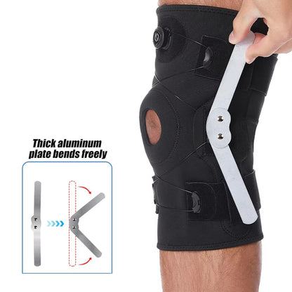 Ultimate Knee Brace for Men and Women - Adjustable Hinged Support with Side Stabilizers for Arthritis Relief and Injury Recovery