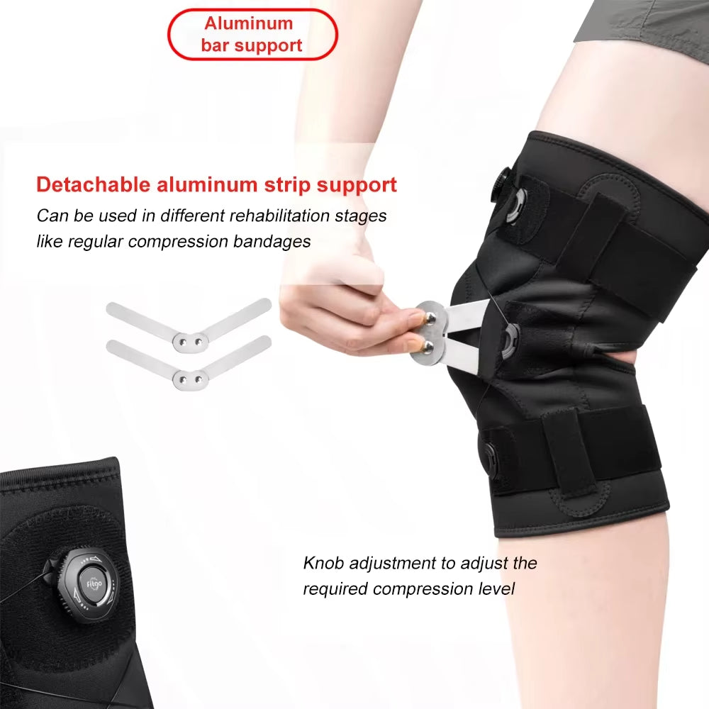 Ultimate Knee Brace for Men and Women - Adjustable Hinged Support with Side Stabilizers for Arthritis Relief and Injury Recovery