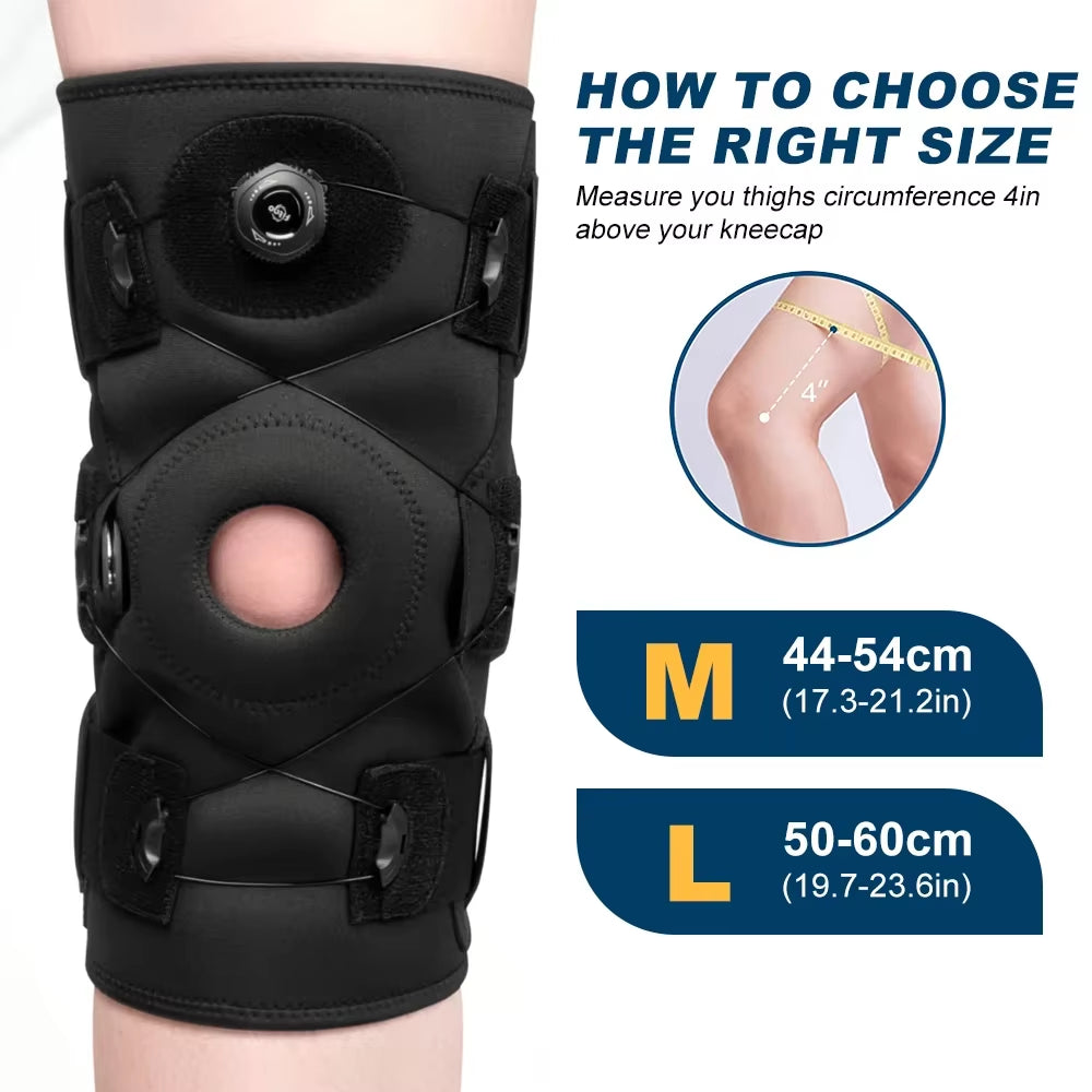 Ultimate Knee Brace for Men and Women - Adjustable Hinged Support with Side Stabilizers for Arthritis Relief and Injury Recovery
