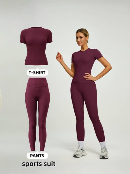 Women’s High-Waist Yoga Set | Stylish Fitness Top & Leggings