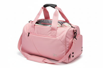 "'A 'pink" Stylish Travel Duffel Bag for Gym, Weekend Trips & Carry-On