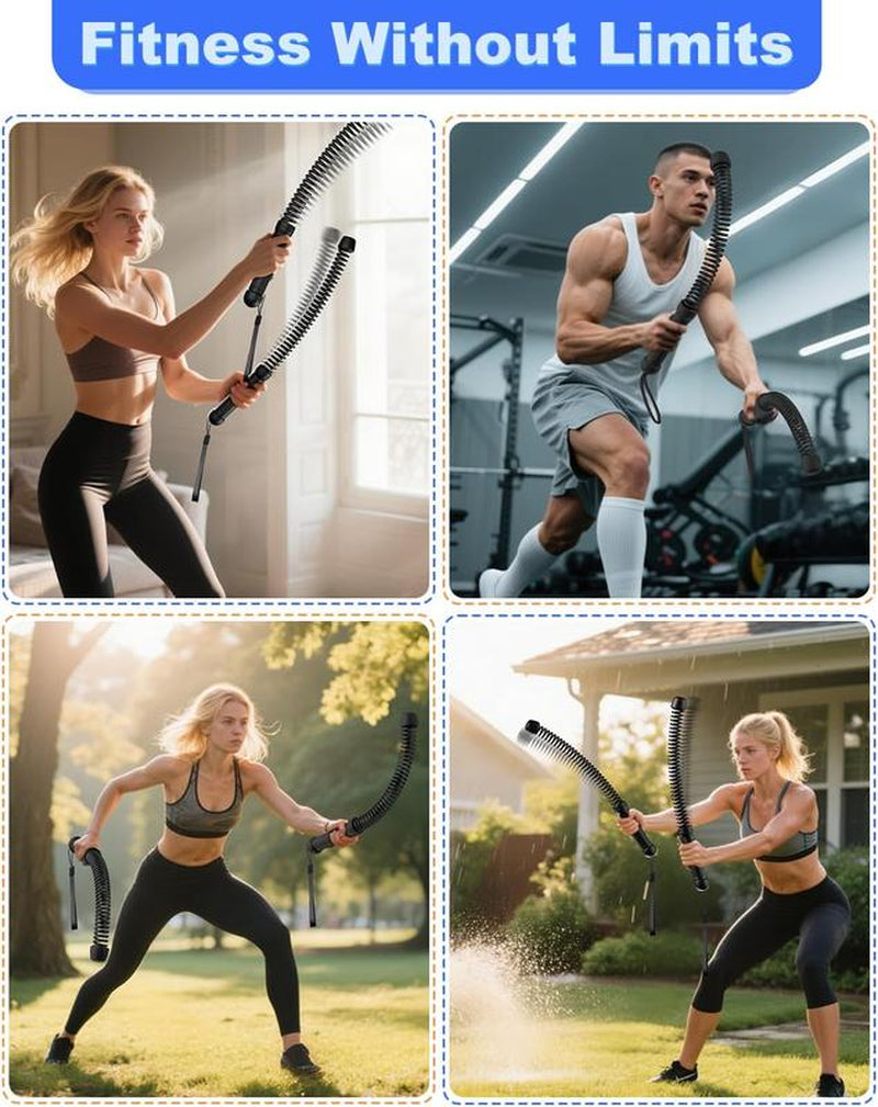 Upgrade Your Workout: 2PCS Weighted Cordless Battle Ropes - 