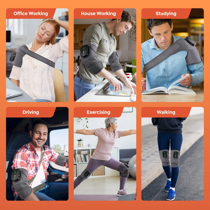 Ultimate Cordless Knee and Shoulder Massager with Heat & Vibration - 3 Adjustable Modes for Ultimate Relaxation