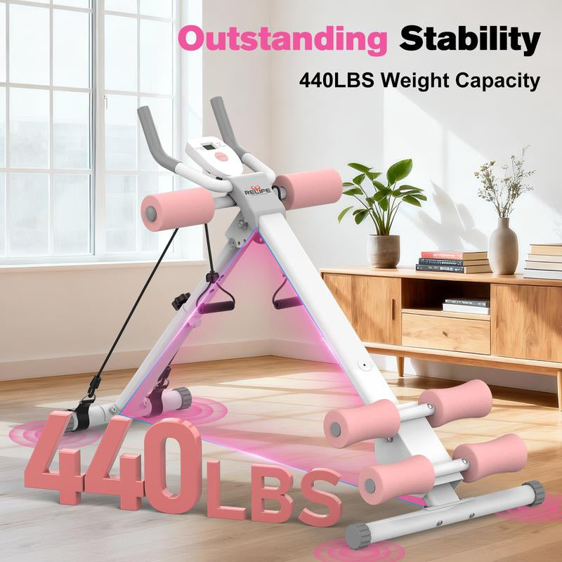 Transform Your Core with the RELIFE SPORTS Adjustable Foldable Ab Trainer Featuring LCD Monitor