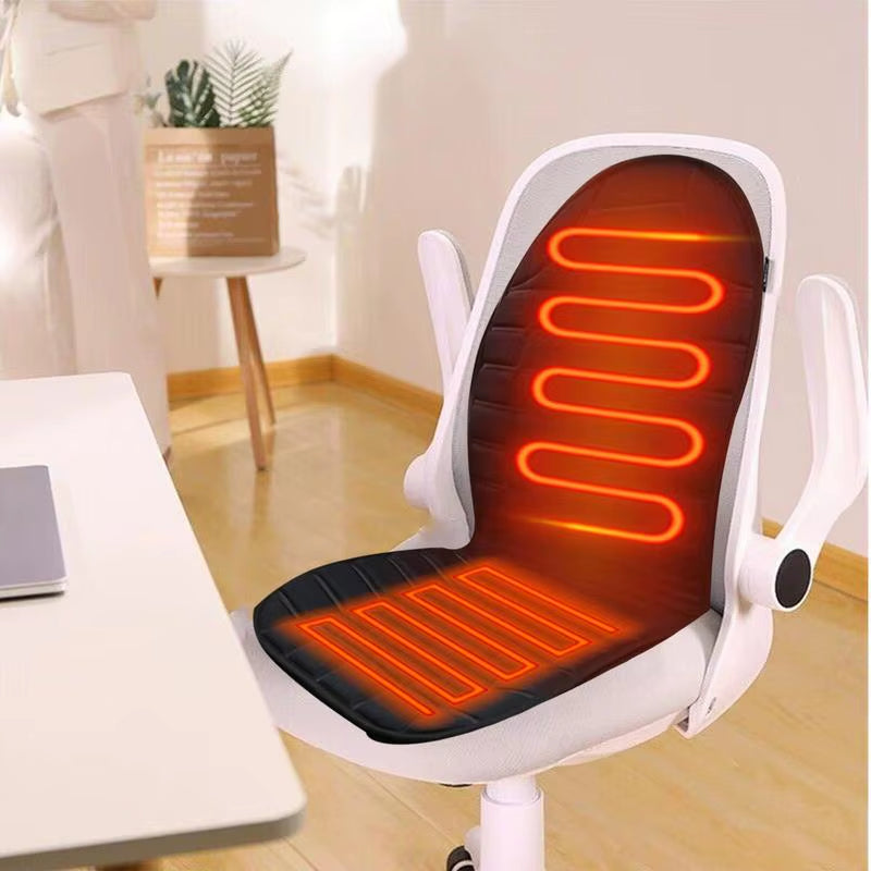 Winter Car Seat Cover Electric Heating Seat Cushion 12V Car Seat Warmer Front Seat Protector Pad Winter Travel Seat Cushion