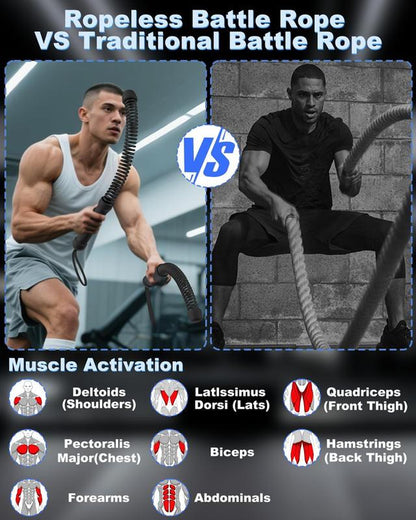 Upgrade Your Workout: 2PCS Weighted Cordless Battle Ropes - 