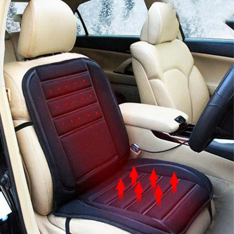 Winter Car Seat Cover Electric Heating Seat Cushion 12V Car Seat Warmer Front Seat Protector Pad Winter Travel Seat Cushion