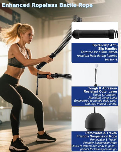 Upgrade Your Workout: 2PCS Weighted Cordless Battle Ropes - 