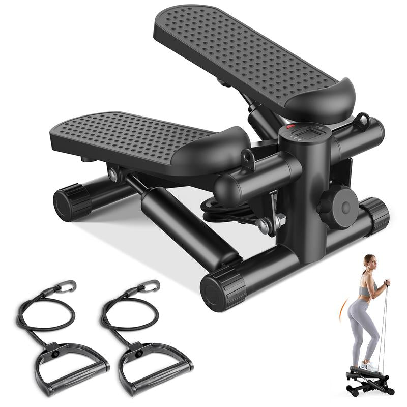 Compact Home Stepper with Resistance Bands - Perfect for Seniors & Cardio Workouts!