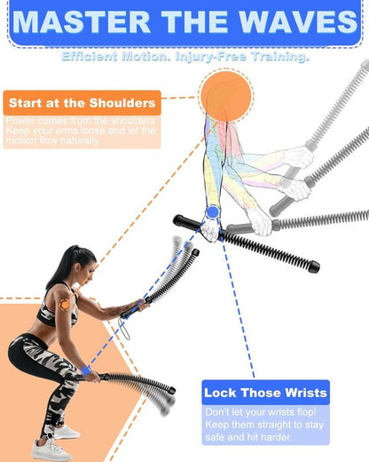 Upgrade Your Workout: 2PCS Weighted Cordless Battle Ropes - 