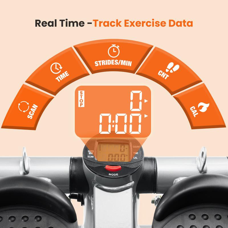 Compact Home Stepper with Resistance Bands - Perfect for Seniors & Cardio Workouts!