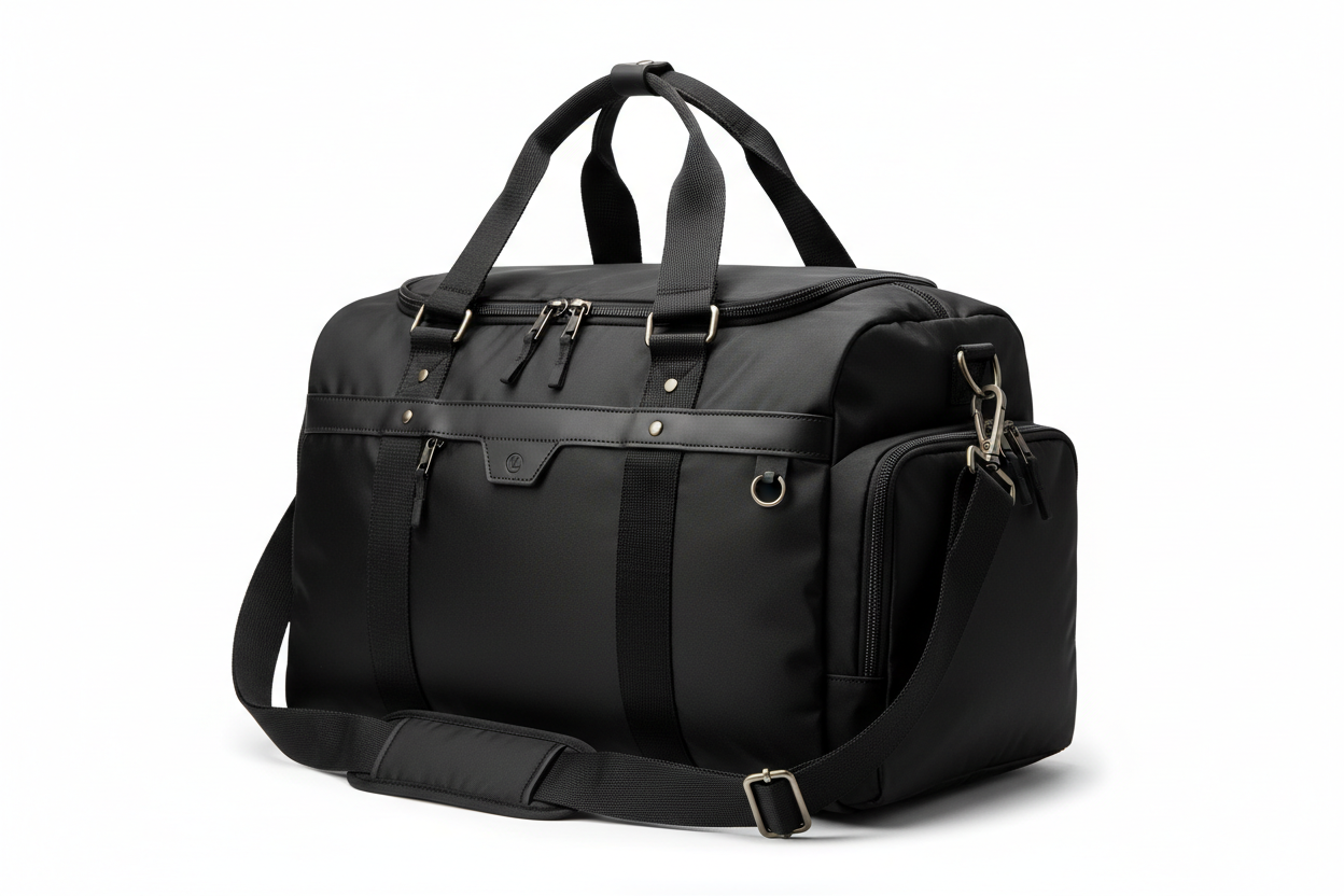 " O  black" Stylish Travel Duffel Bag for Gym, Weekend Trips & Carry-On