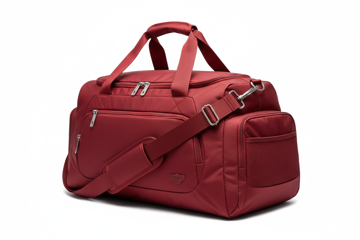 'red' Stylish Travel Duffel Bag for Gym, Weekend Trips & Carry-On
