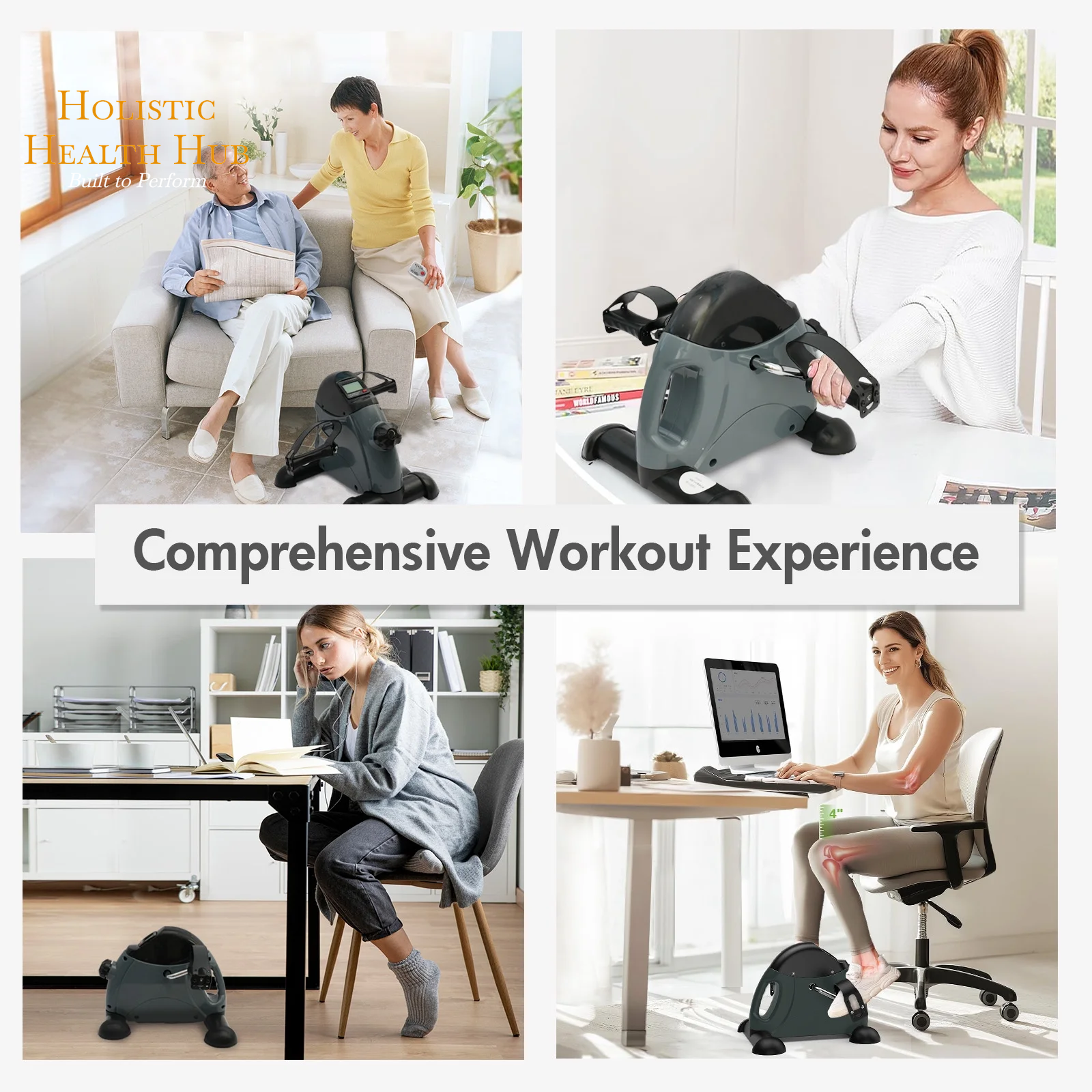 Transform Your Fitness Routine with the Baokaler Under Desk Exercise Bike - Portable Mini Leg and Arm Pedal Exerciser with Digital Display for Home and Office