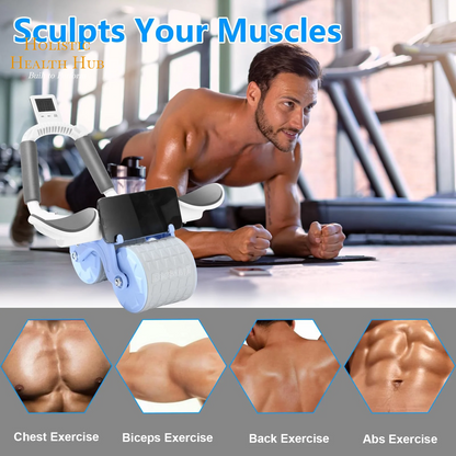 Automatic Rebound Ab Roller 2025 with Timer & Elbow Support