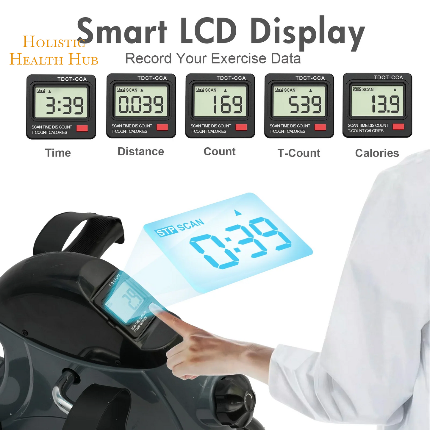 Transform Your Fitness Routine with the Baokaler Under Desk Exercise Bike - Portable Mini Leg and Arm Pedal Exerciser with Digital Display for Home and Office