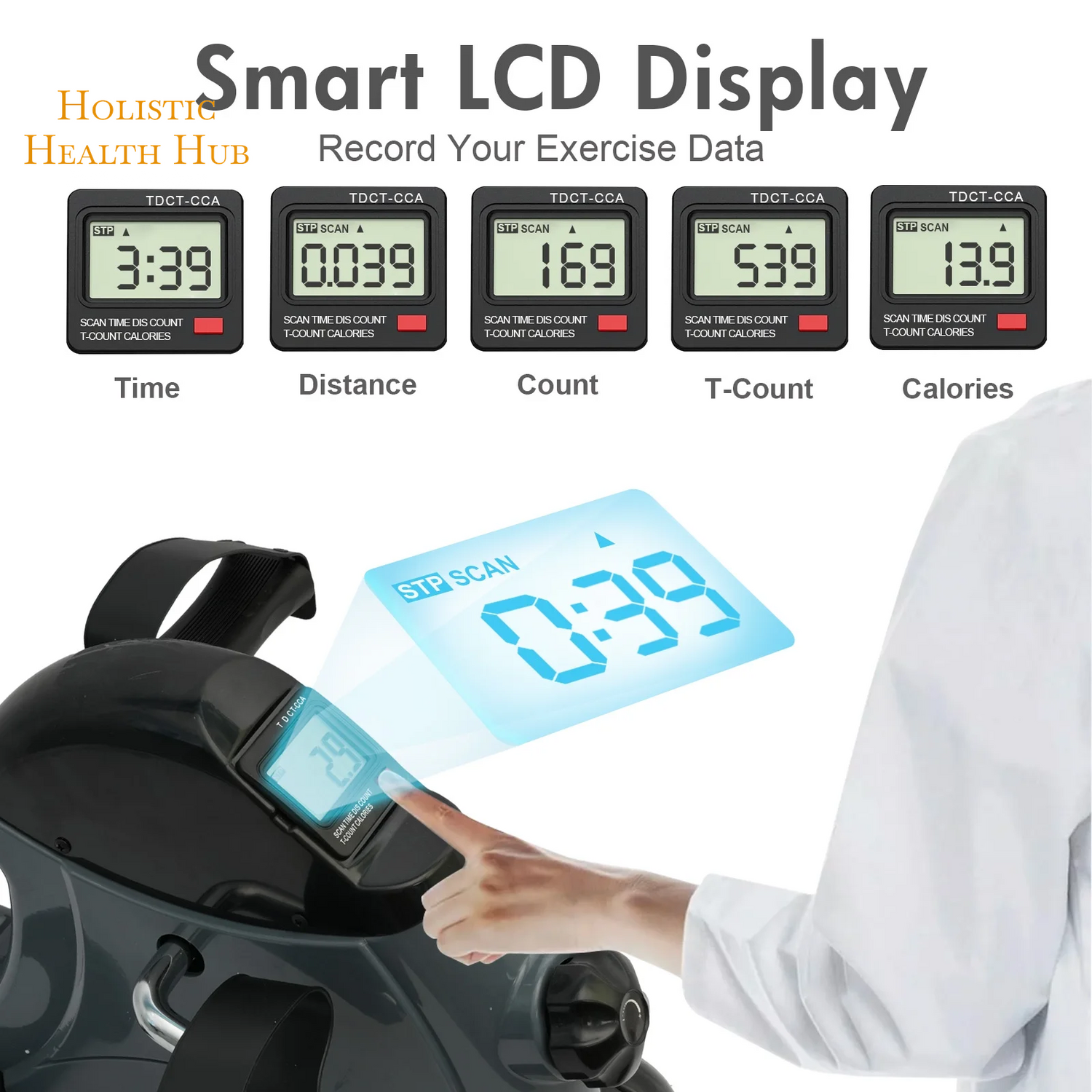 Transform Your Fitness Routine with the Baokaler Under Desk Exercise Bike - Portable Mini Leg and Arm Pedal Exerciser with Digital Display for Home and Office