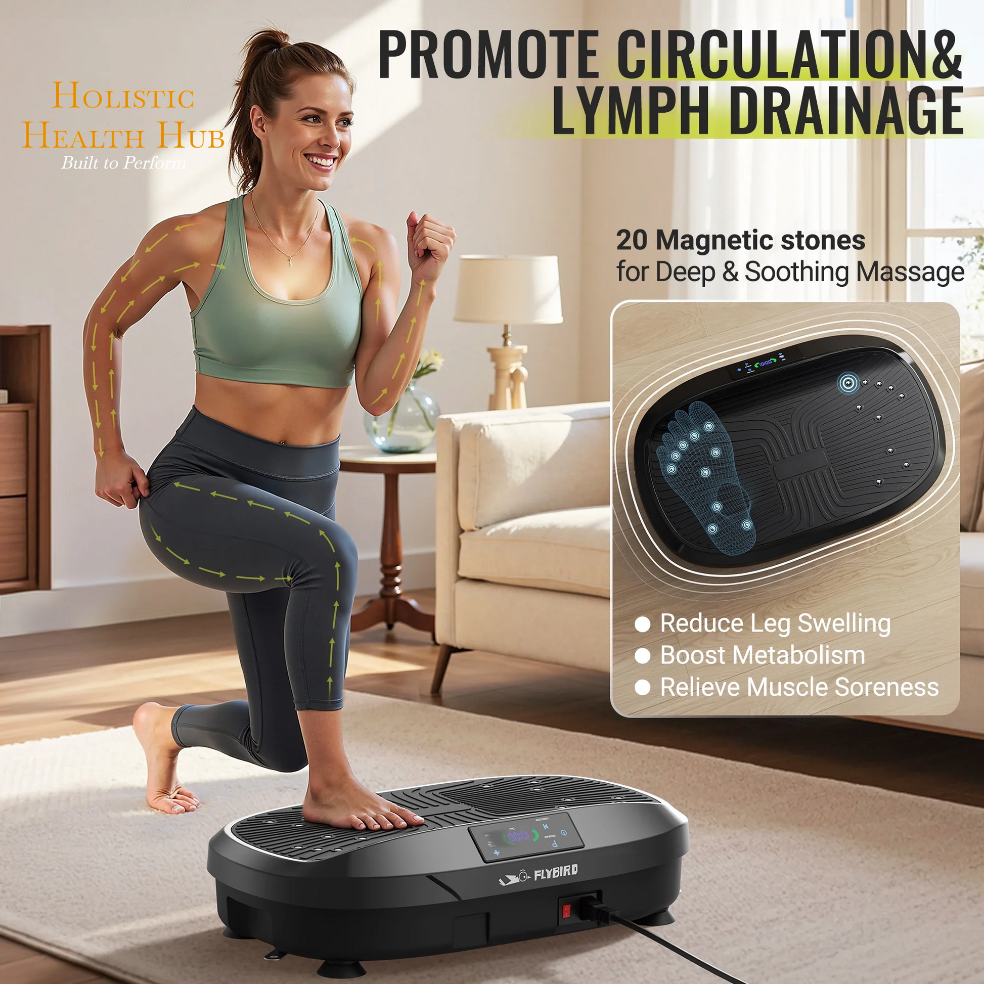 Transform Your Fitness Journey with the FLYBIRD Vibration Plate: The Ultimate Whole Body Workout Platform with Resistance Bands for Enhanced Health and Wellness