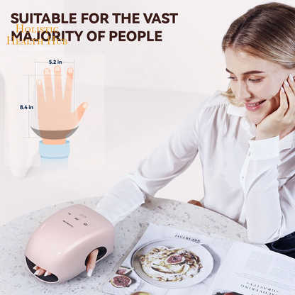 Pink Cordless Hand Massager with Soothing Heat & Compression for Arthritis Relief and Carpal Tunnel Support
