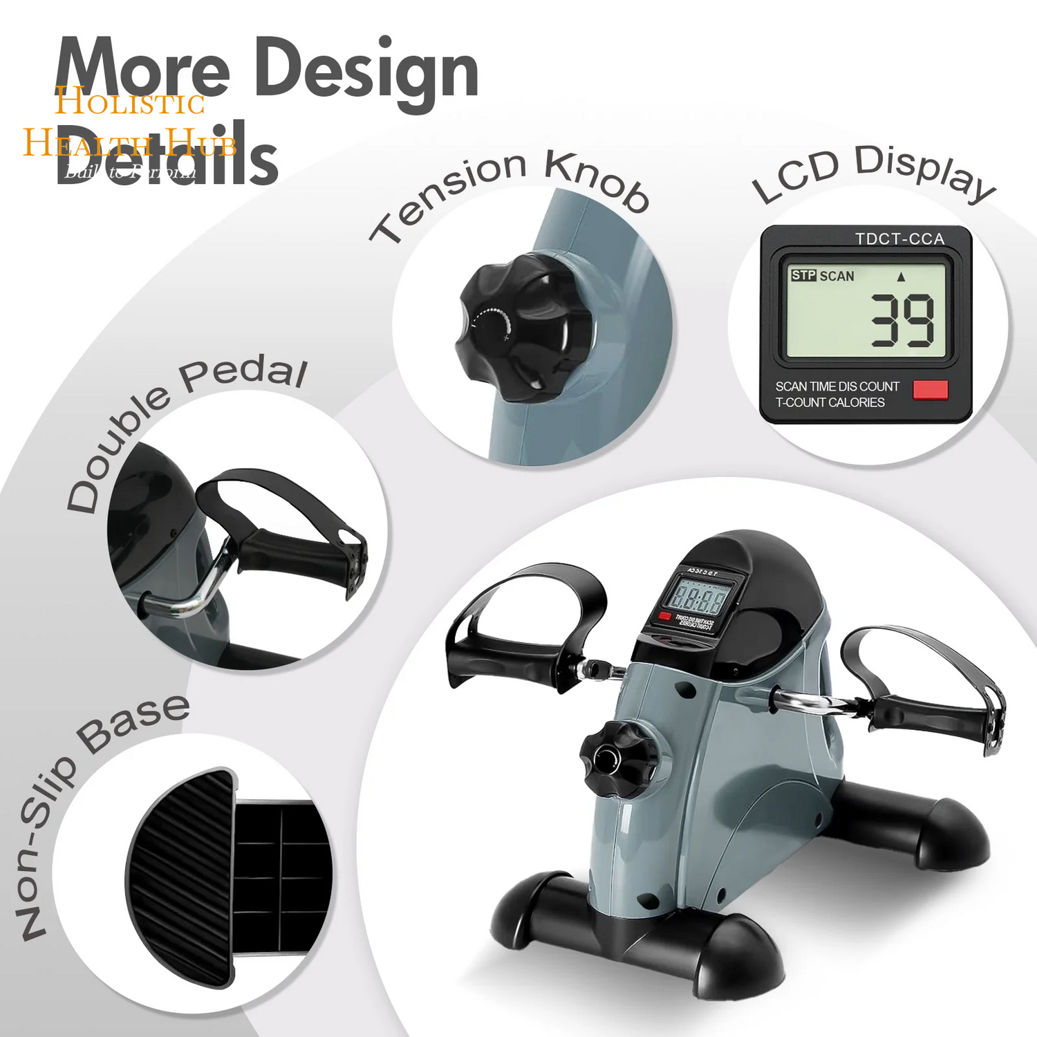 Transform Your Fitness Routine with the Baokaler Under Desk Exercise Bike - Portable Mini Leg and Arm Pedal Exerciser with Digital Display for Home and Office