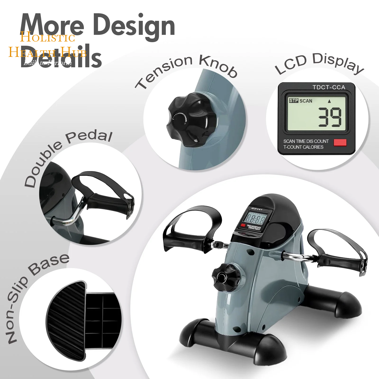 Transform Your Fitness Routine with the Baokaler Under Desk Exercise Bike - Portable Mini Leg and Arm Pedal Exerciser with Digital Display for Home and Office