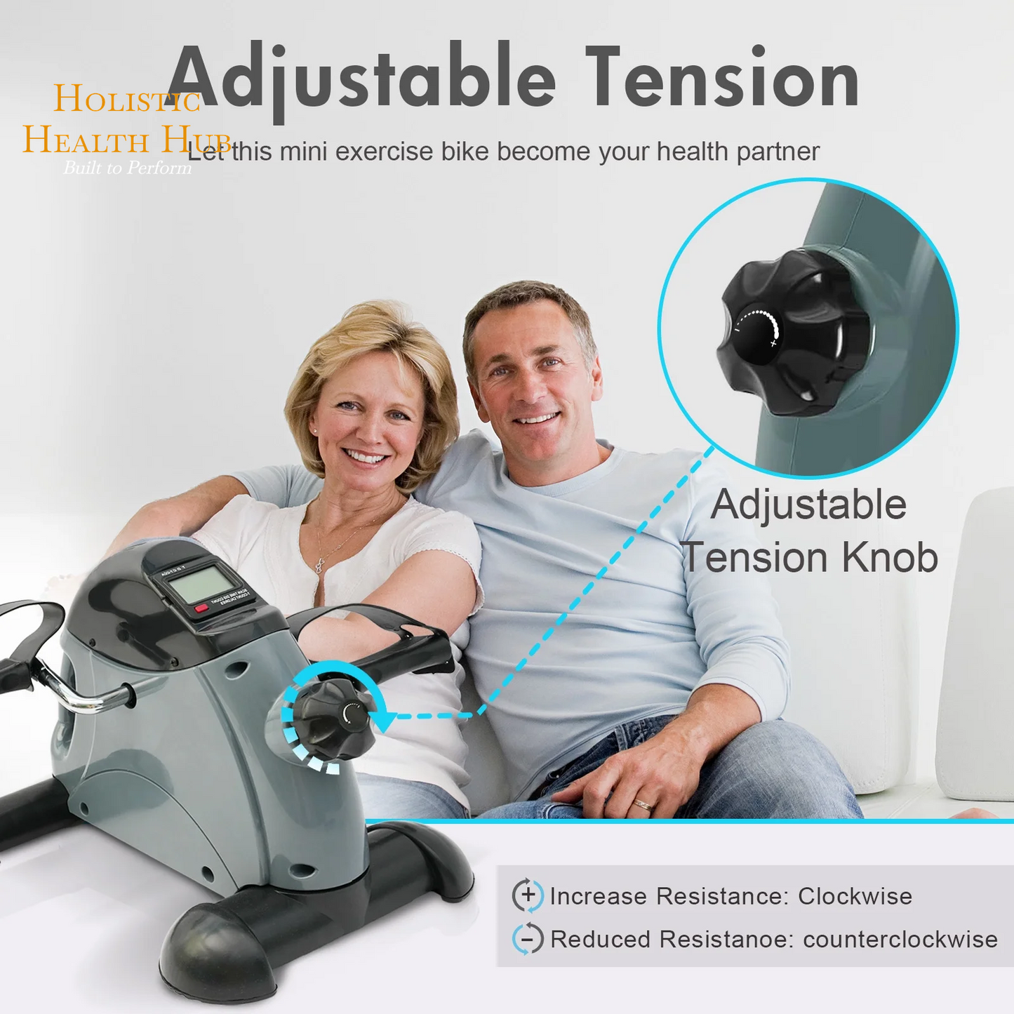 Transform Your Fitness Routine with the Baokaler Under Desk Exercise Bike - Portable Mini Leg and Arm Pedal Exerciser with Digital Display for Home and Office