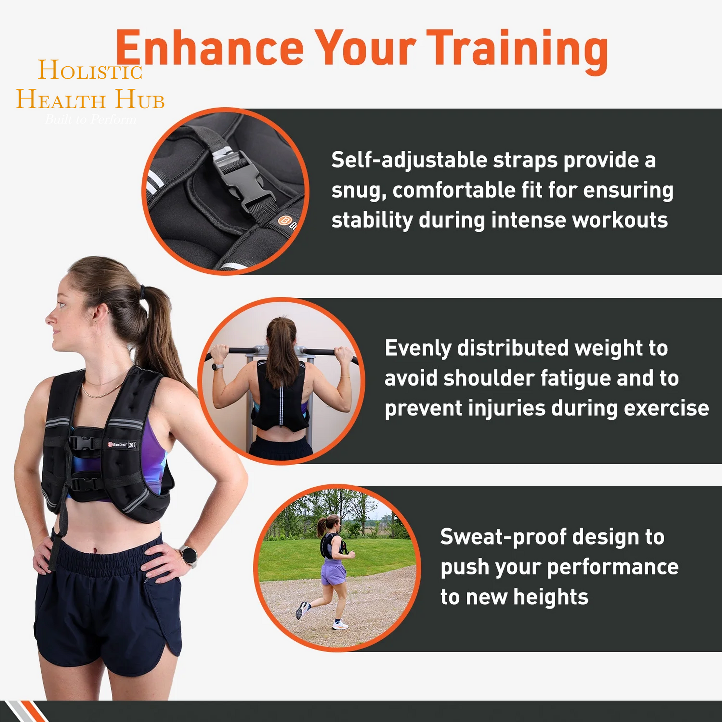 Boost Strength & Endurance with the 10 lb Adjustable Weighted Vest