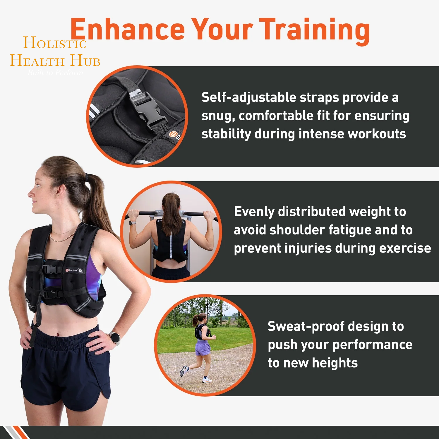 Boost Strength & Endurance with the 10 lb Adjustable Weighted Vest